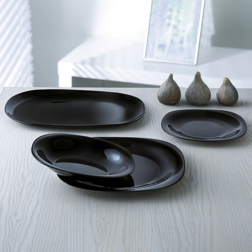 Assiette Plate En Verre Noir Carine Luminarc Cm Brycus