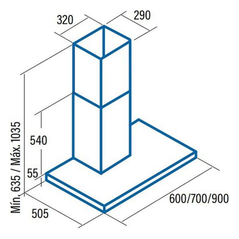 Cata SYGMA X7000 Konventionel emhætte 70 cm 850 m3 h 67 dB 280W A Brycus