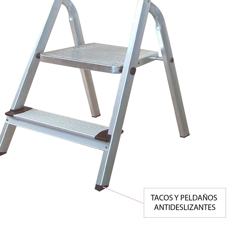 Escalera domestica 2 peldaños con tijera de aluminio Catter House Brycus