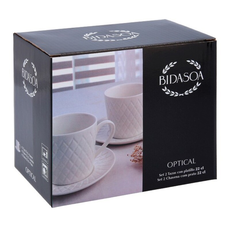 Juego De Tazas Con Platos Bidasoa Optical Pcs Cl Brycus