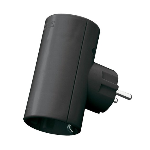 Adaptador de plugue duplo 16A / 250V preto