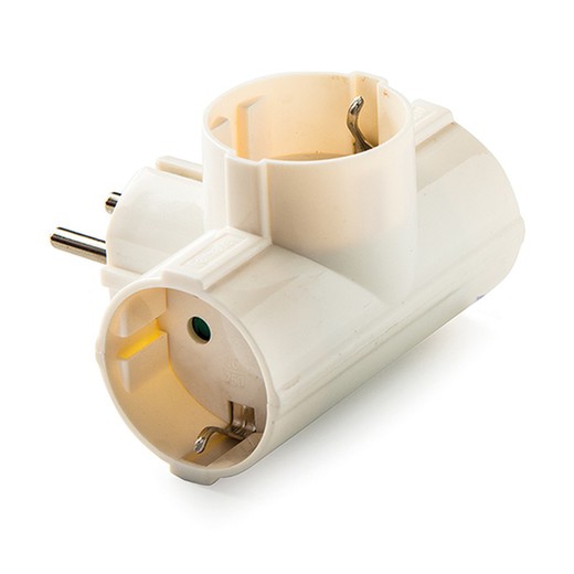 Triple side adapter 16A-250V with ground