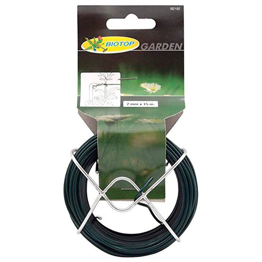 Groene plastic plastic draad 2 mm 15 m eenheid