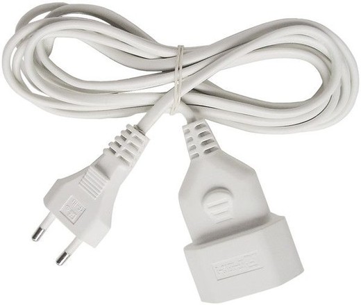 Rallonge électrique IP20 H03VVH2-F 2x0,75 avec fiche et prise type euro