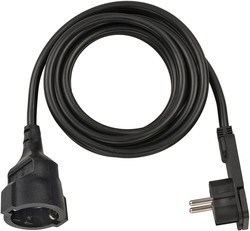 Cabo de extensão elétrica IP20 H05VV-F 3G1.5 com plugue plano para uso interno