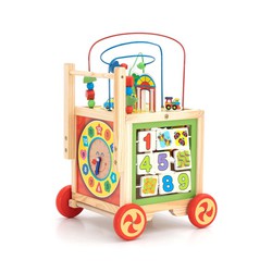 Baby Lauflernhilfe Multiaktivitäten Montessori Robincool Corfù 33x33x45 cm Öko-Holz Regt die psychomotorische Entwicklung an