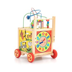 Girello per Bambini Multiattivitá Montessori Robincool Corfú 33x33x45 cm in  Legno Eco Stimola lo Sviluppo Psicomotorio — Brycus