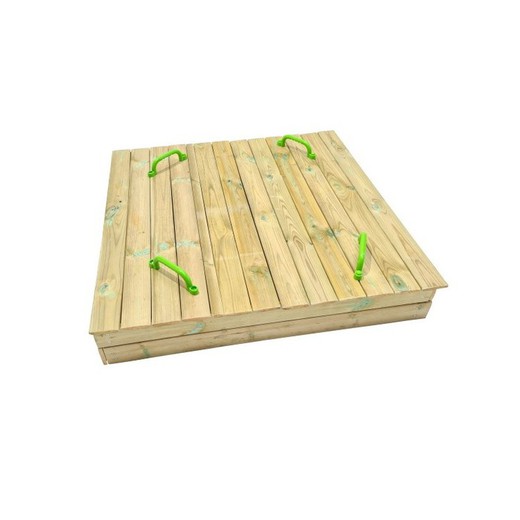 Arenero de madera Masgames OBEN con cubierta de madera Rectangular
