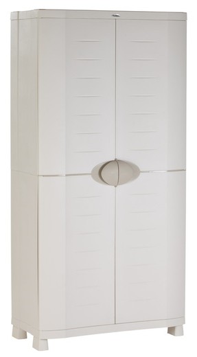 Plastiken Space-Saver armoire en résine avec balai de 90 cm en beige (90x45x184 cm)