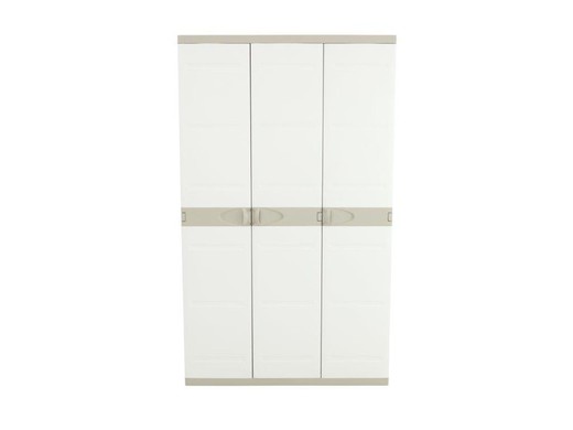 Plastiken Titanium 105 cm 3-door resin wardrobe in beige (105x44x176 cm)