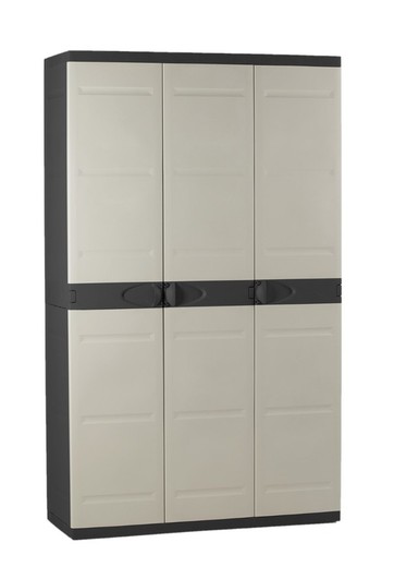 105 cm Plastiken Titanharz-Kleiderschrank in Schwarz, Grau und Schwarz (105 x 44 x 176 cm)