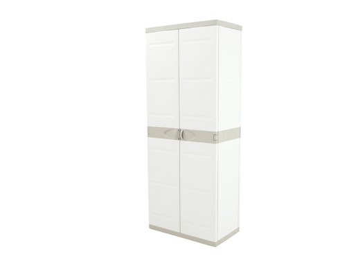 Plastiken Titanium resin cabinet 70 cm 4 shelves in beige (70x44x176 cm)