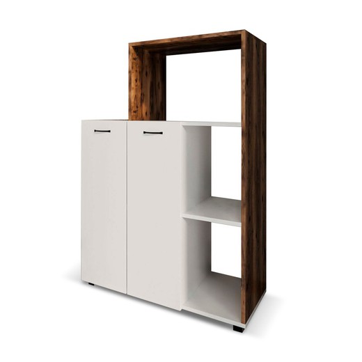 Multi-purpose wardrobe "Delfos 123" sand white color: 2 doors with 1 interior shelf 90x41x123 cm