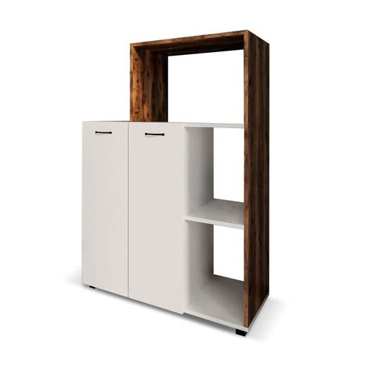 Armário multiusos "Delfos 123" cor branco areia: 2 portas com 1 prateleira interior 90x41x123 cm