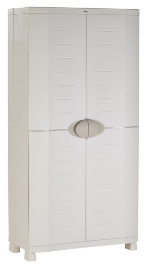 Plastiken Space-Saver 90 cm resin cabinet with 4 beige shelves (90x45x184 cm)