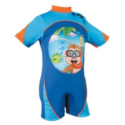 Kinder Schwimmanzug K2O Blau für Kinder von 2 bis 3 Jahren UPF 50+ Zwei Aufblasbare Luftkammern Fördert das Lernen