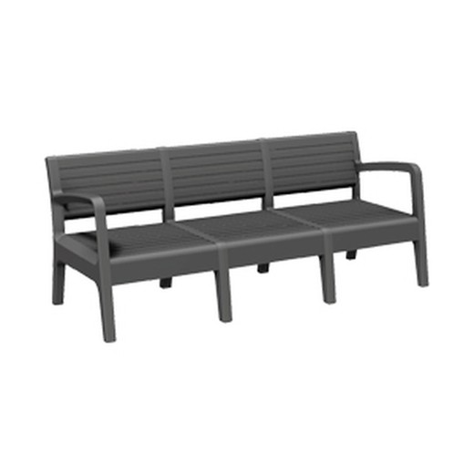Miami Outdoor Bench 3 Seater Graphite Shaf