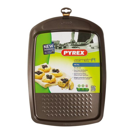 Pyrex Asymmetry Galvanized Steel Oven Tray (33 x 25 cm)