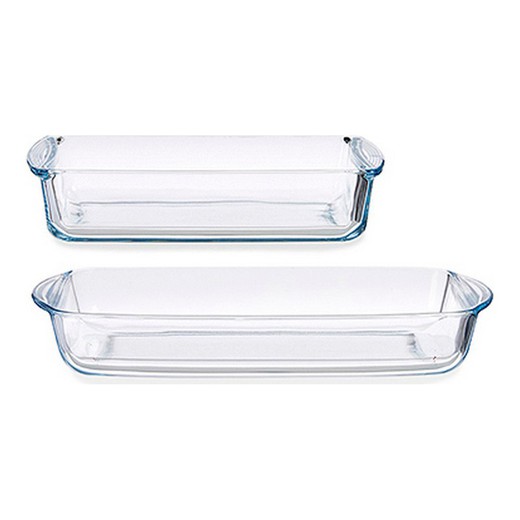 Bandeja para Horno Transparente Vidrio de Borosilicato (2 pcs) - S3609996