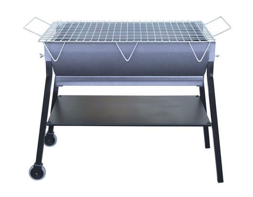 Flores Cortes charcoal or wood barbecue with curved drawer measuring 87x50x82 cm.