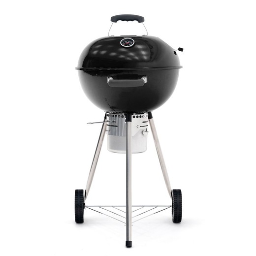 Kekai Yellowstone 58x47x100 cm Round Portable Charcoal Barbecue with Lid and Black Enamel Lighter