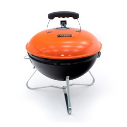 Kekai Tahoe Tabletop Portable Charcoal Barbecue 37x37x44 cm Red Enameled Lid with Carrying and Locking System