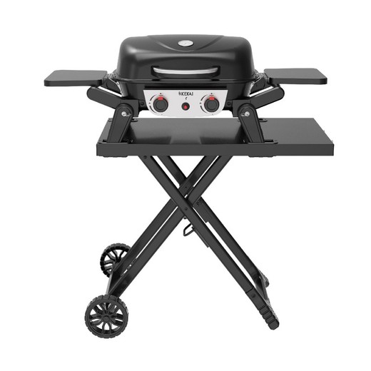 Barbecue a gas con carrello in acciaio Kekai Erie nero (96,8 x 58 x 101,11 cm)