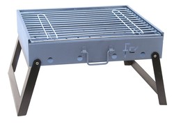 Barbecue da tavolo a carbonella o legna, pieghevole a forma di valigia Flores Cortes da 50x30x30 cm.