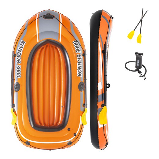 Kondor 3000 Inflatable Boat 232x115 cm 3 People With Oars and Pump