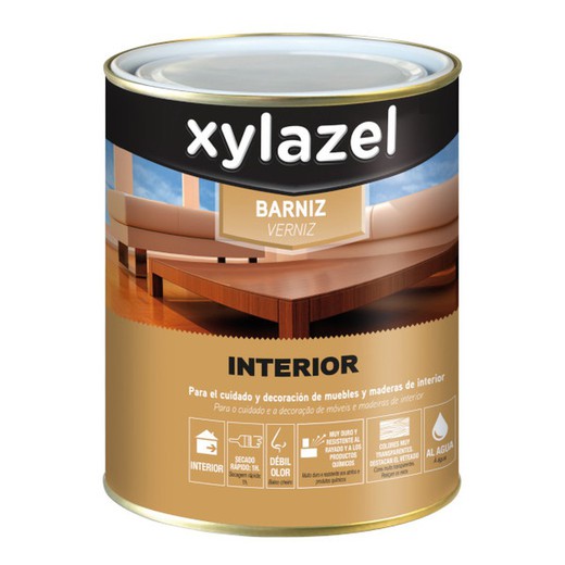 Xylazel colorless satin water-based interior varnish 750 ml.