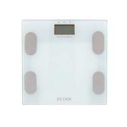 Dcook glas digital badrumsvåg 30x30x2 cm vit med fettmätare