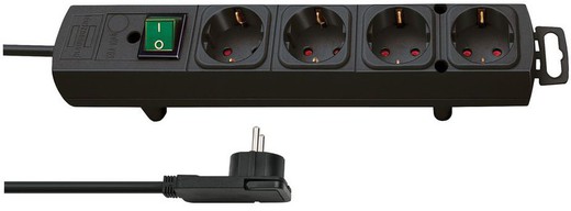 Czarna podstawa Multi-Socket Comfort-Line Plus z płaskim bolcem