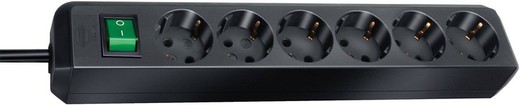 Black Eco-Line multi-outlet base with switch