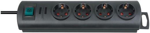 Black Primera-Line multi-outlet base with extra distance between plugs