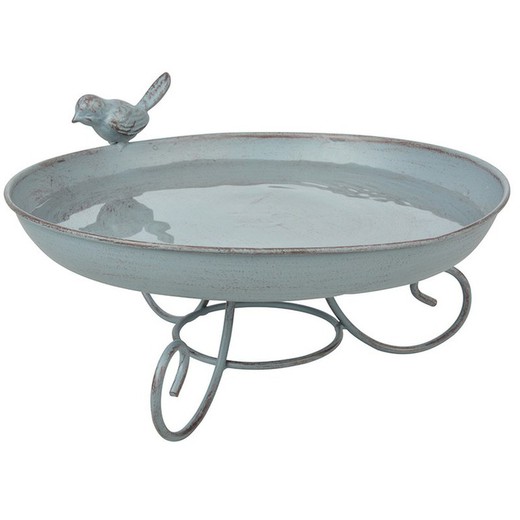 Grey Metal bird bath standing