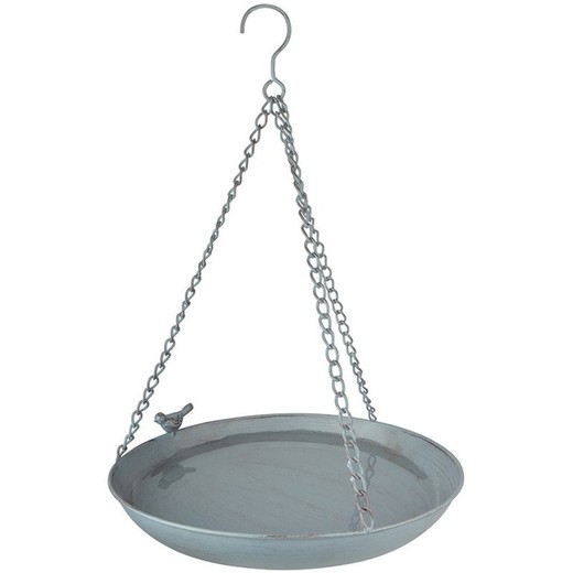 Grey Metal hanging bird bath