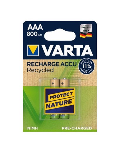Battery pack 2 Units AAA 800mAh VARTA Rechargeable Accu Recycled