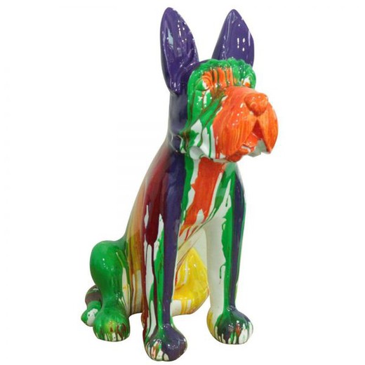 Figurine Décorative Chien Boston Terrier Kuatéh en Polyrésine 52x33x72 cm Multicolore