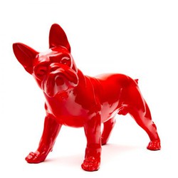 Boston rød polyresin terrier 43x19x32 cm