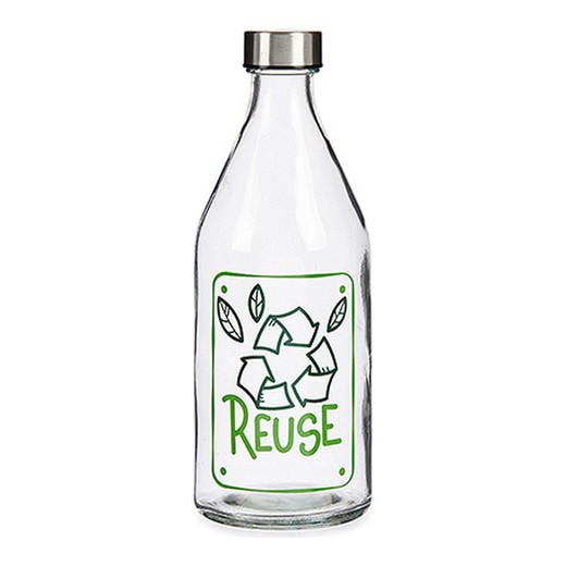 Reuse Bottle Glass Steel 1000 ml