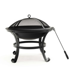 Kohlenbecken aus Stahl Außenbereich 2 in 1 mit Barbecue-Ofen-Funktion Kekai Fogo 40x56 cm Grill, Schürhaken und Schutzhülle