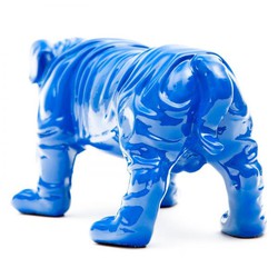 Blauwe polyresin bulldog 23x14x11 cm