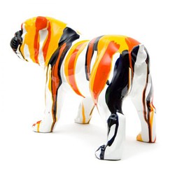 Multicolor polyresin bulldog 40x20x26 cm