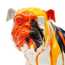 Multicolor polyresin bulldog 40x20x26 cm
