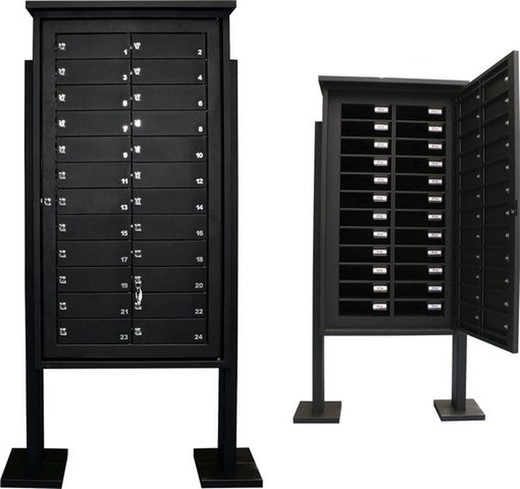 Black Bcp Mailbox 24 Lockers Doors C / BTV Letter Boxes