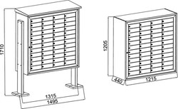 Green Bcp Mailbox 48 Armadietti Porte Cieche BTV