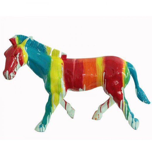 Veelkleurig polyresin paard 75x26x53 cm