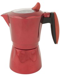 Aluminiowy ekspres do kawy Habitex w kolorze czerwonym indukcyjnym