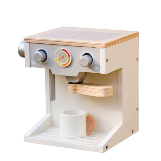 Spielzeug-Kaffeemaschine Montessori Coffe Robincool Caprizze 17x16x14 cm aus Ökologischem Holz und Zubehör Inklusive