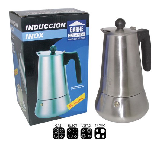 Induktion kaffemaskine 18/10 rustfrit stål 2 T. Garhe